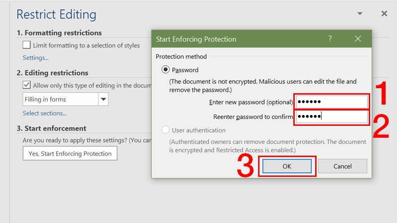 Đặt mật khẩu bảo vệ